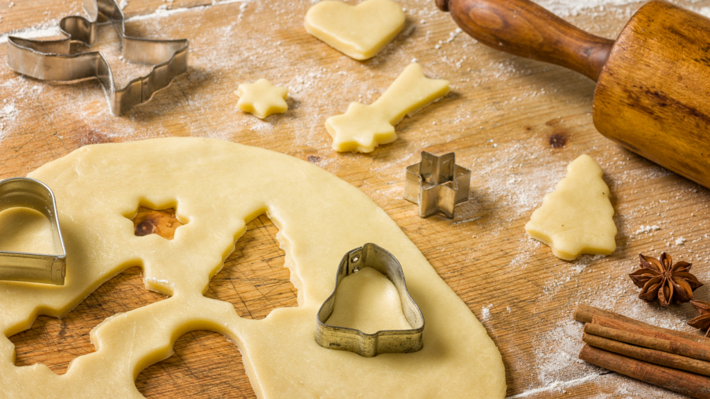 preparazione dei biscotti di natale