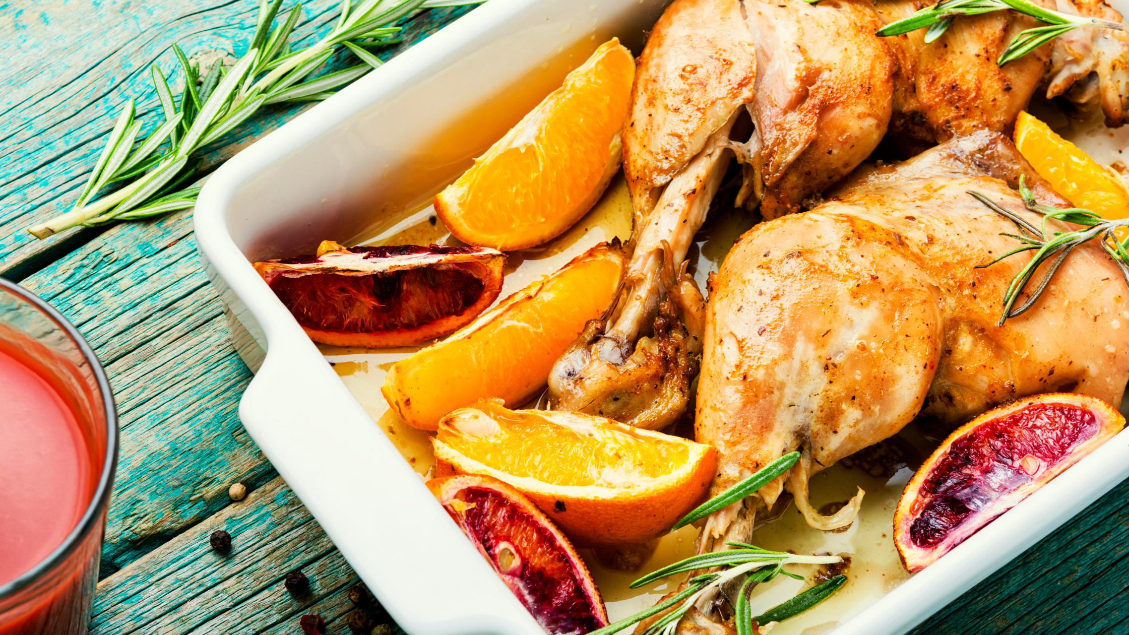 pollo al forno con arancia