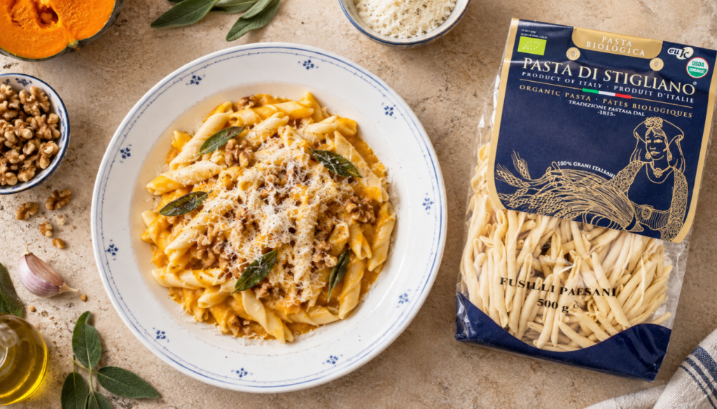 Fusilli Paesani di Pasta di Stigliano con zucca e tartufo