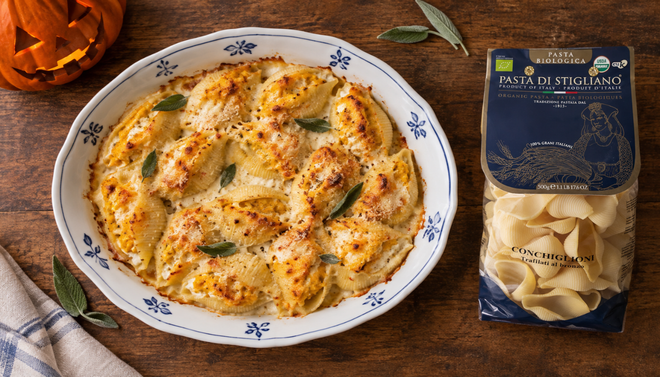 conchiglioni di pasta di stigliano con la zucca